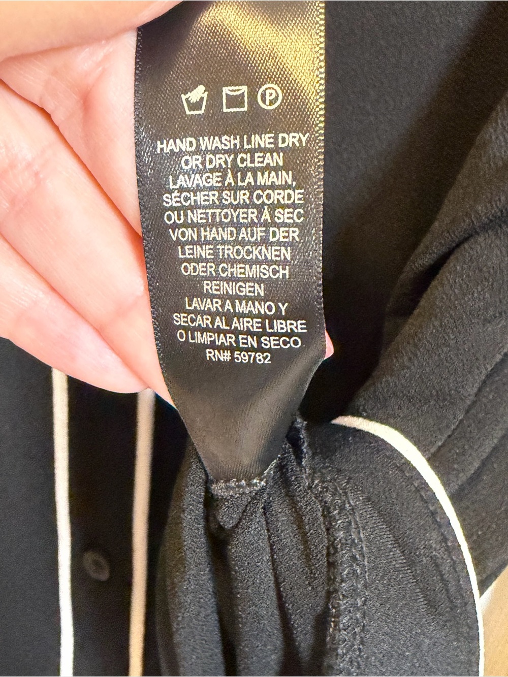 Adrianna Papell Black White Trim Button Front Blouse Size Large - Picture 4 of 8